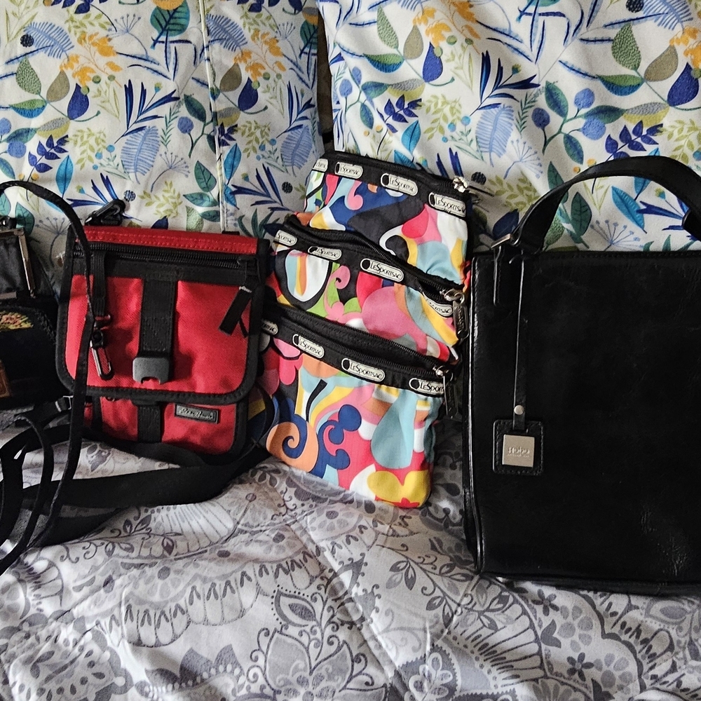 Tory Burch Blue and Coral Totes - Picture 2 of 13